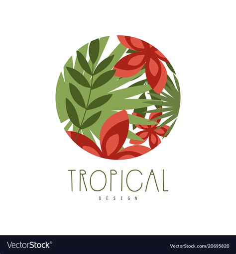 Tropical logo design round geometric badge Vector Image