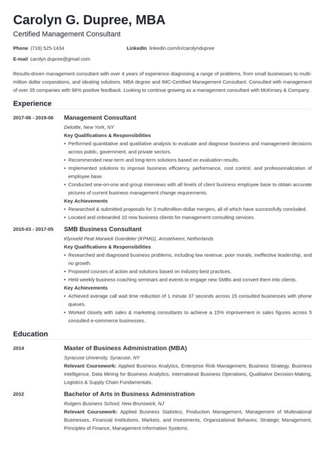 Consulting Resume Template / Consulting Resume What Recruiters Really Want 2020 Template ...