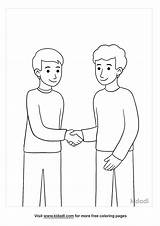 Shaking Hands Coloring Page Pages sketch template