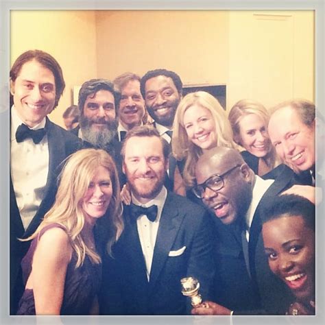 The 12 Years a Slave cast posed for pictures after winning the Golden | Golden Globe Awards 2014 ...