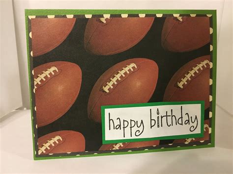 Happy Birthday Football Birthday Card Handmade by NanasGirlsCards