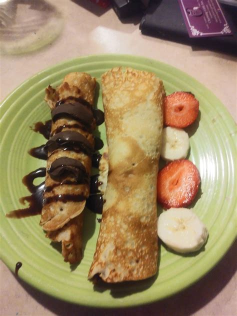 Tried my hand at swedish pancakes. Tried one with nutella and one with ...