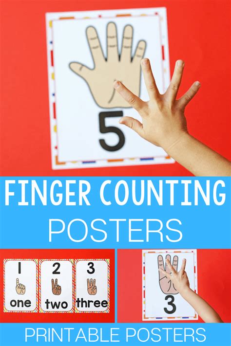 Free Printable Finger Counting Posters for Numbers 1-10 | Preschool counting, Math for kids ...