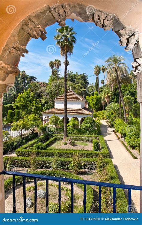 Real Alcazar Gardens in Seville, Spain. Stock Photo - Image of green, historical: 30476920