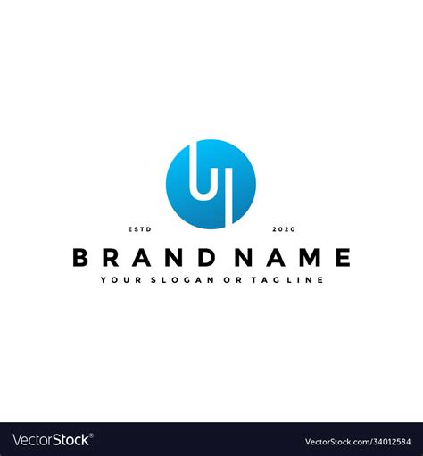 Letter ui logo design Royalty Free Vector Image