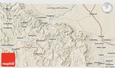 Shaded Relief 3D Map of Burgersfort