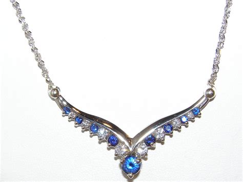 Sri Lanka Blue diamond necklace 14KWG 1.75 CTW - Simply Sapphires