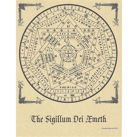 Sigillum Dei Aemeth Parchment Poster (8.5" x 11") | Enochian, Alchemy ...