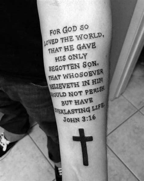 30 John 3 16 Tattoo Designs For Men - Religious Ink Ideas