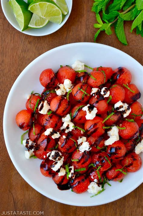 Watermelon Salad with Balsamic Syrup - Just a Taste