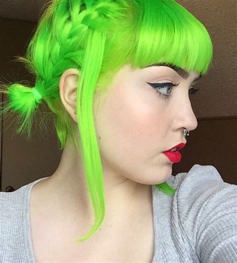 Neon Green hair color | Colourful Hair Inspiration | Pinterest | Neon green, Bright green and ...