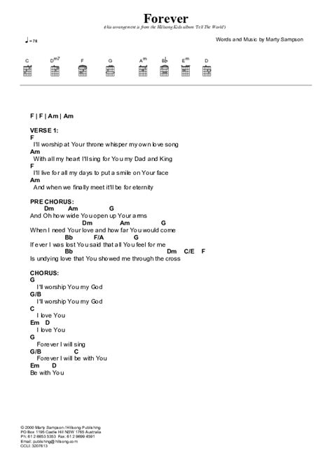 Forever Chords PDF (Hillsong Kids) - PraiseCharts