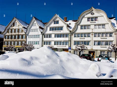 Winter view of Gais Appenzell Ausserrhoden village, Switzerland Stock ...