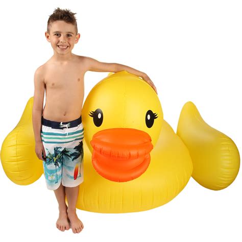 Inflatable Duck Float & Pool Raft - HUGE 80" Rubber Duck Pool Float ...