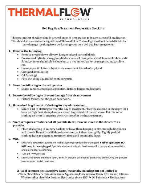 Heat Treatment Prep Checklist - Thermal Flow Technologies