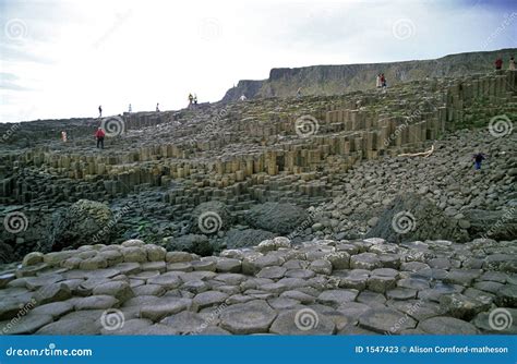 Tourists on the Giant S Causeway Stock Image - Image of causeway, stone: 1547423