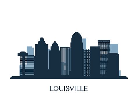 Louisville Skyline Monochrome Silhouette Vector Illustration Stock ...