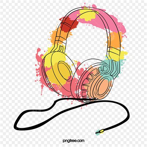 Original Clipart Hd PNG, Original Cartoon Color Headphones Illustration, Exquisite, Color ...