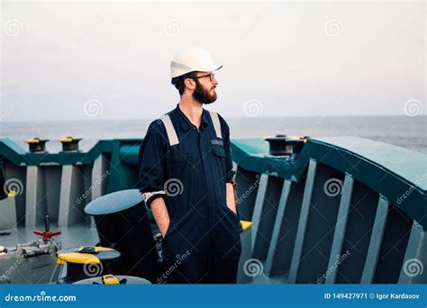 Deck Officer on Deck of Offshore Vessel or Ship Stock Image - Image of industry, chief: 149427971