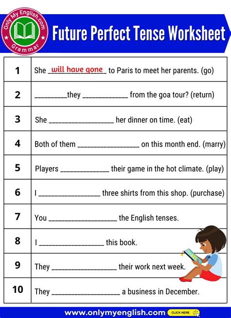 Future Perfect Tense Exercises with Answers » Onlymyenglish.com