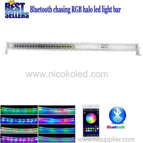 Nicoko 52inch 300w white housing chasing RGB halo #ledlightbar #straightledlights with bluetooth ...