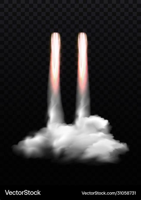 Rocket flame smoke composition Royalty Free Vector Image