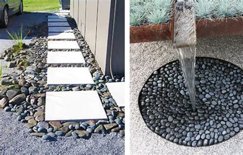 Yard Landscaping with Black Rocks, Popular Stone Types for Modern Landscape Design