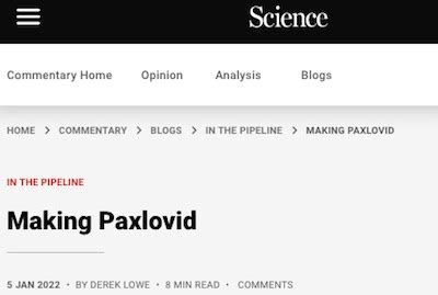 Finding paxlovid – Some Weekend Reading – Occasional tart thoughts of a grumpy old retired ...