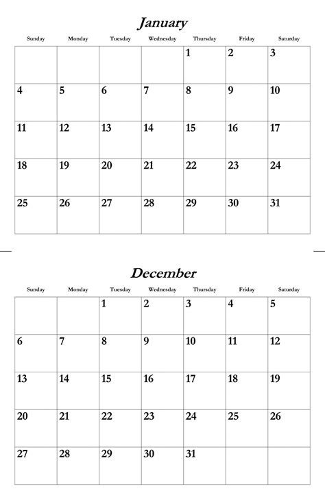 Jan Dec 2015 Calendar Template Free Stock Photo - Public Domain Pictures