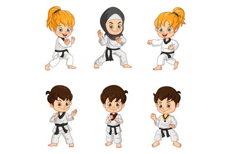 Cute Karate Kids Cartoon Collection