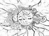 Sun Moon Coloring Page » Turkau sketch template