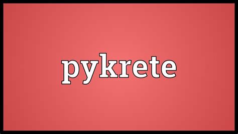 Pykrete Meaning - YouTube