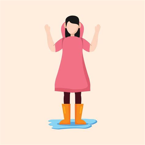 People On Rainy Day Flat Design Character Illustration 19606609 Vector ...