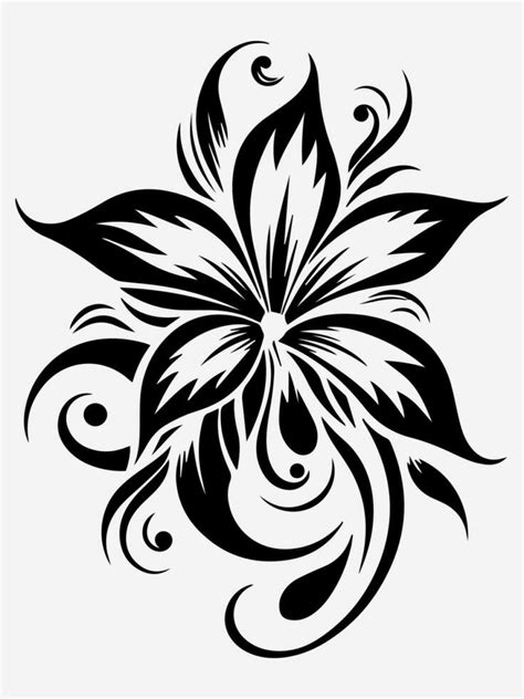 Flower leaf tribal tattoo design element 25281303 Vector Art at Vecteezy