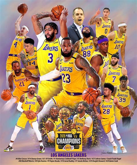 Los Angeles Lakers "LeBron's Will" 2020 NBA Champions Premium Art ...