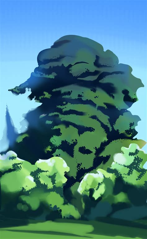 ArtStation - Studio Ghibli Tree Study + Speedpaint