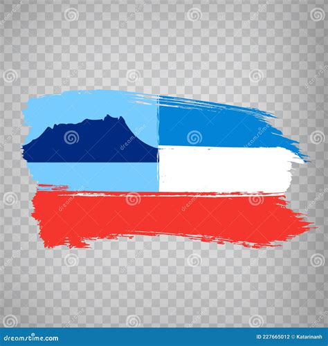 Flag Sabah Brush Strokes. Flag State Sabah of Malaysia on Transparent ...