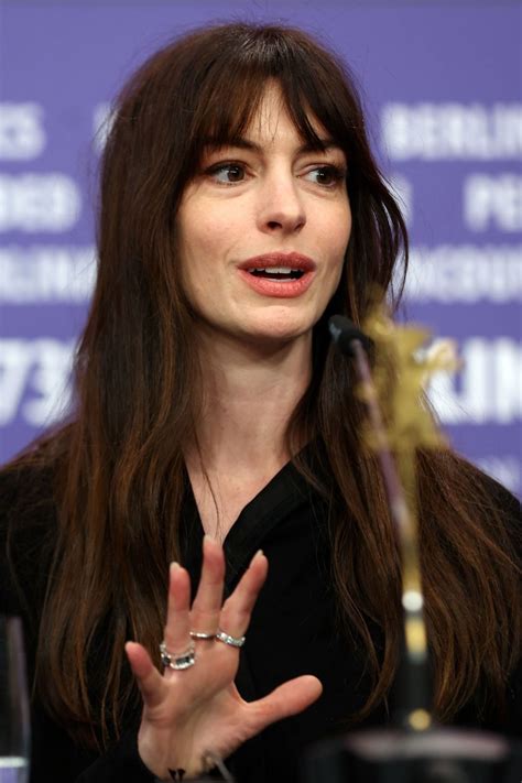 ANNE HATHAWAY at She Came To Me Press Conference at 73rd Berlinale ...