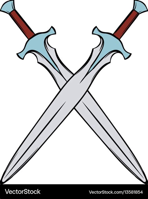 Swords crossed icon cartoon Royalty Free Vector Image