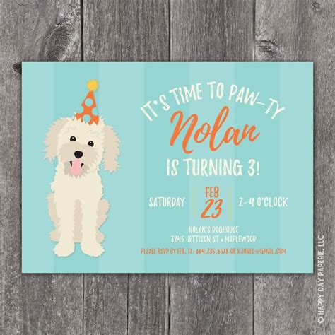 Puppy Birthday Party Invitation Dog Birthday Party Invite - Etsy | Puppy birthday party ...