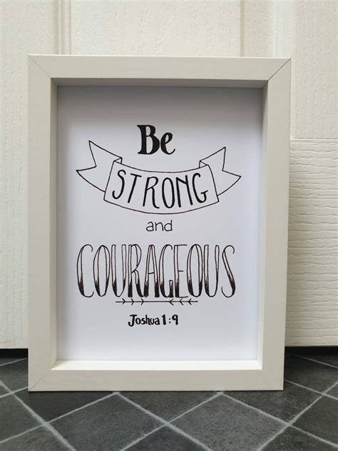 Be Strong and Courageous 6x8 framed print Home Decor Wall | Etsy