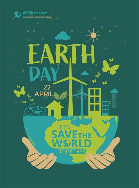 Happy Earth Day Poster Design Template Stock Vector - Illustration of green, food: 178233287