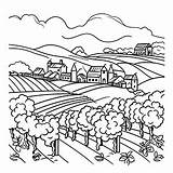Free Vineyard Coloring Pages – Corner sketch template