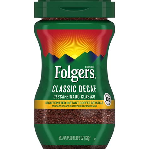 Folgers Decaffeinated Instant Coffee Crystals Classic Decaf, 8-Ounce Jar - Walmart.com