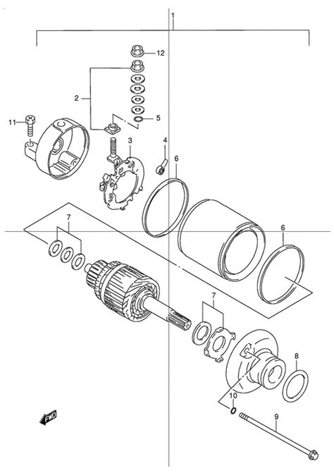 Starting motor for 1999 Suzuki DR250 | sales region, , 11474166-722636