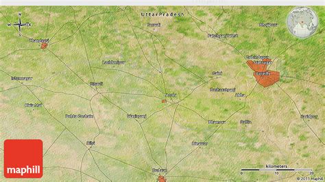 Satellite 3D Map of Chandausi