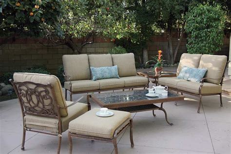 Patio Furniture Deep Seating Set Cast Aluminum 7pc Florence