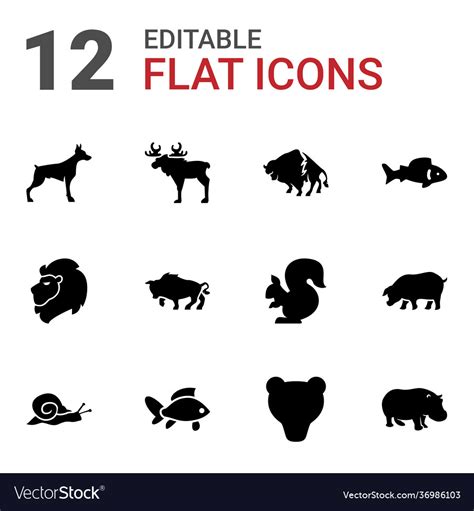 12 wildlife icons Royalty Free Vector Image - VectorStock