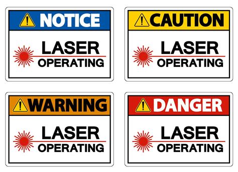 Warning Safety Sign Laser Operating On White Background 5437761 Vector ...