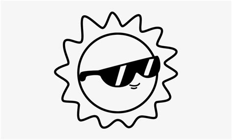 Sun With Sunglasses Coloring Page - 600x470 PNG Download - PNGkit